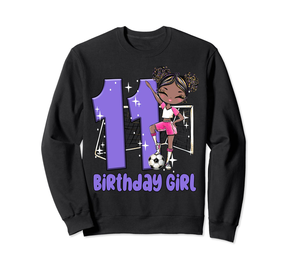 11Th Birthday Black Soccer Sweatshirt - Casual Everyday Wear for Adults