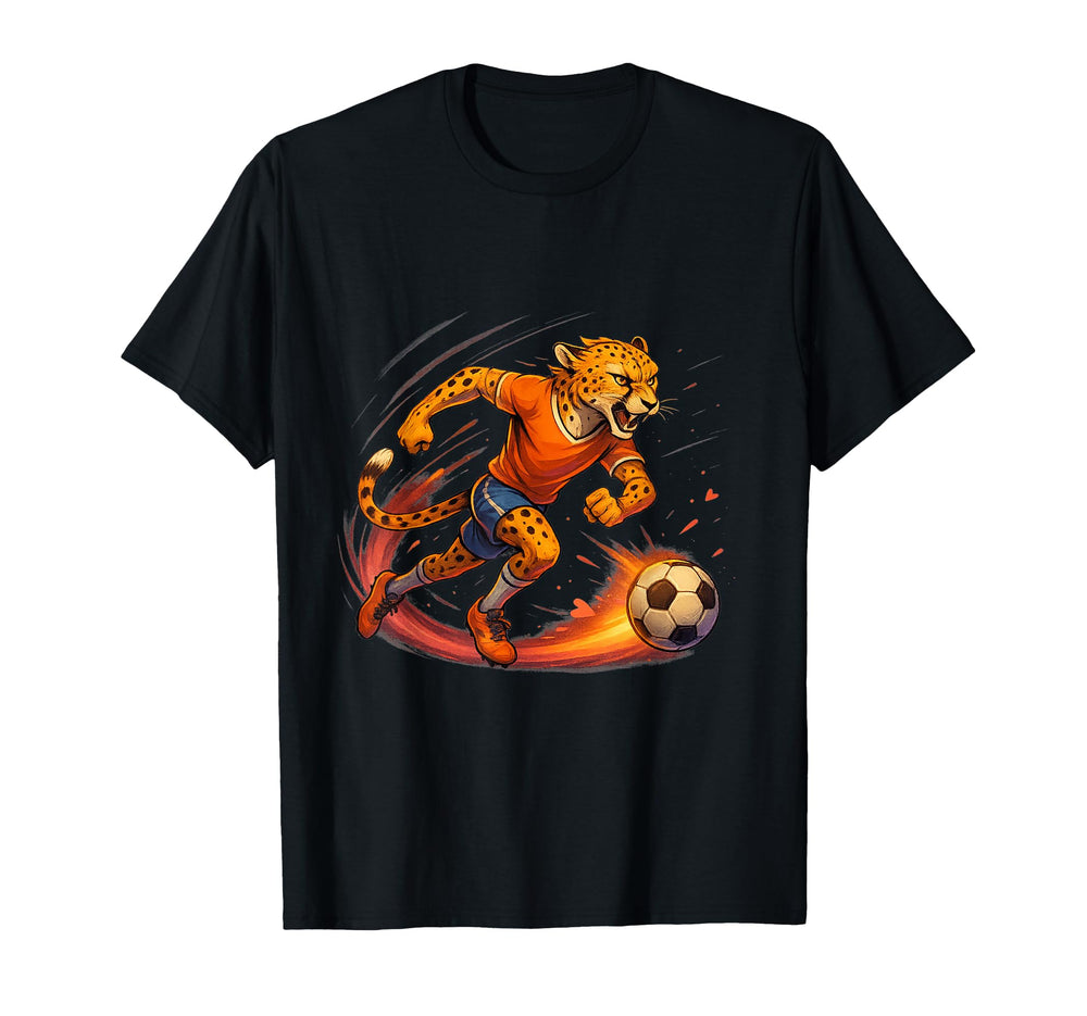 Fast Cheetah Striker Soccer Sprint T-Shirt - Minimalist Print Unisex