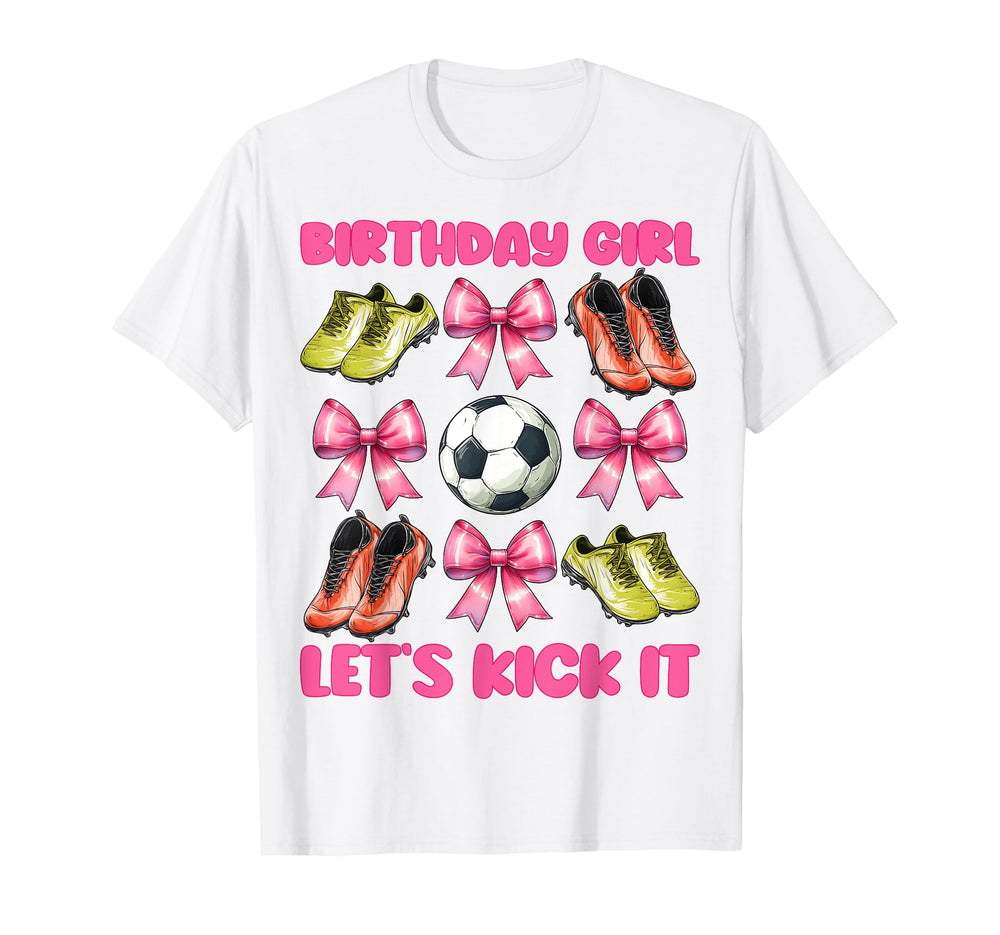 Birthday Lets Kick It Soccer Mom Mama T-Shirt - Graphic Print Men Women