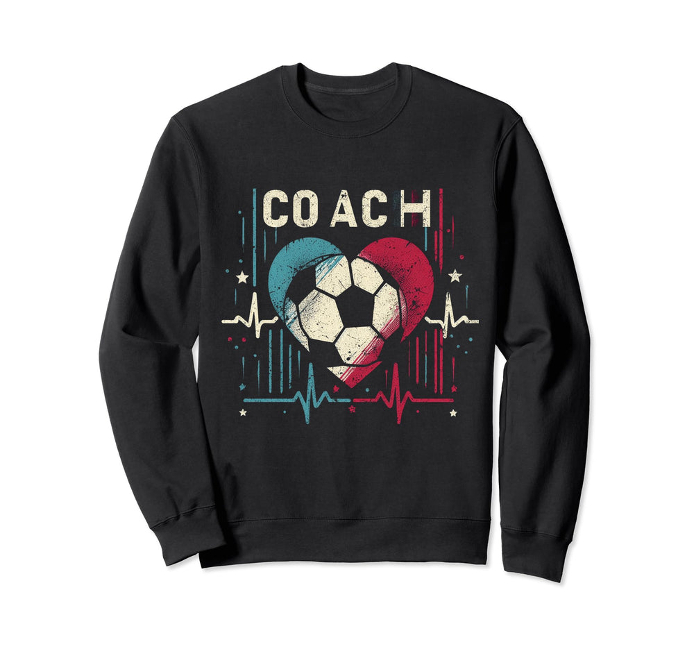 Soccer Coach Training Heart Beat Sweatshirt - Novelty Apparel Men Women