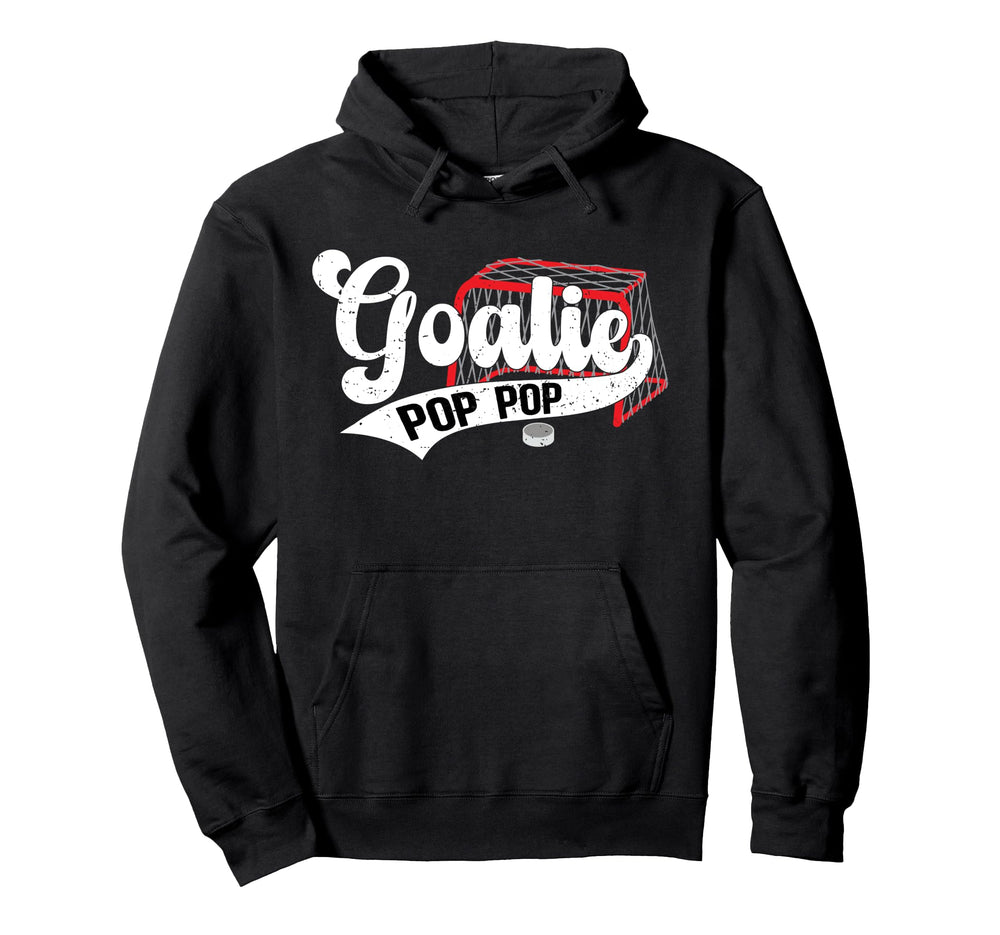 Ice Hockey Goalie Pop Pop Ice Hockey Hoodie - Trendy Graphic for Adults
