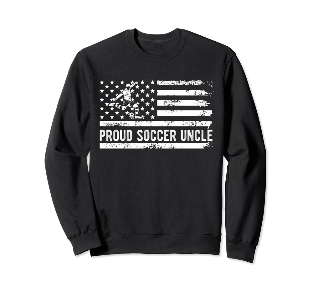 Proud Soccer Uncle Usa Flag Sweatshirt - Casual Everyday Wear for Adults