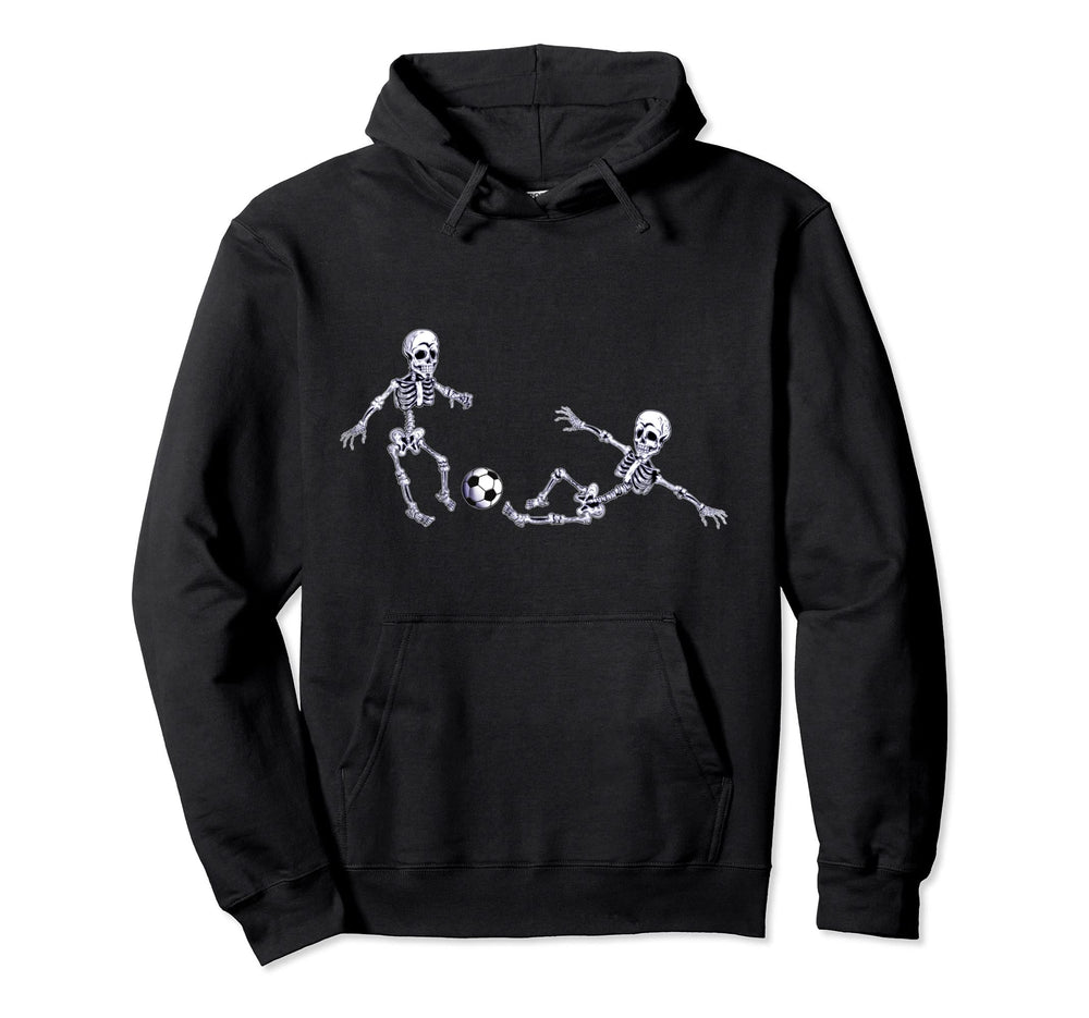 Skeletons Skeleton Kicking Slide Tackle Hoodie - Unique Graphic for Adults