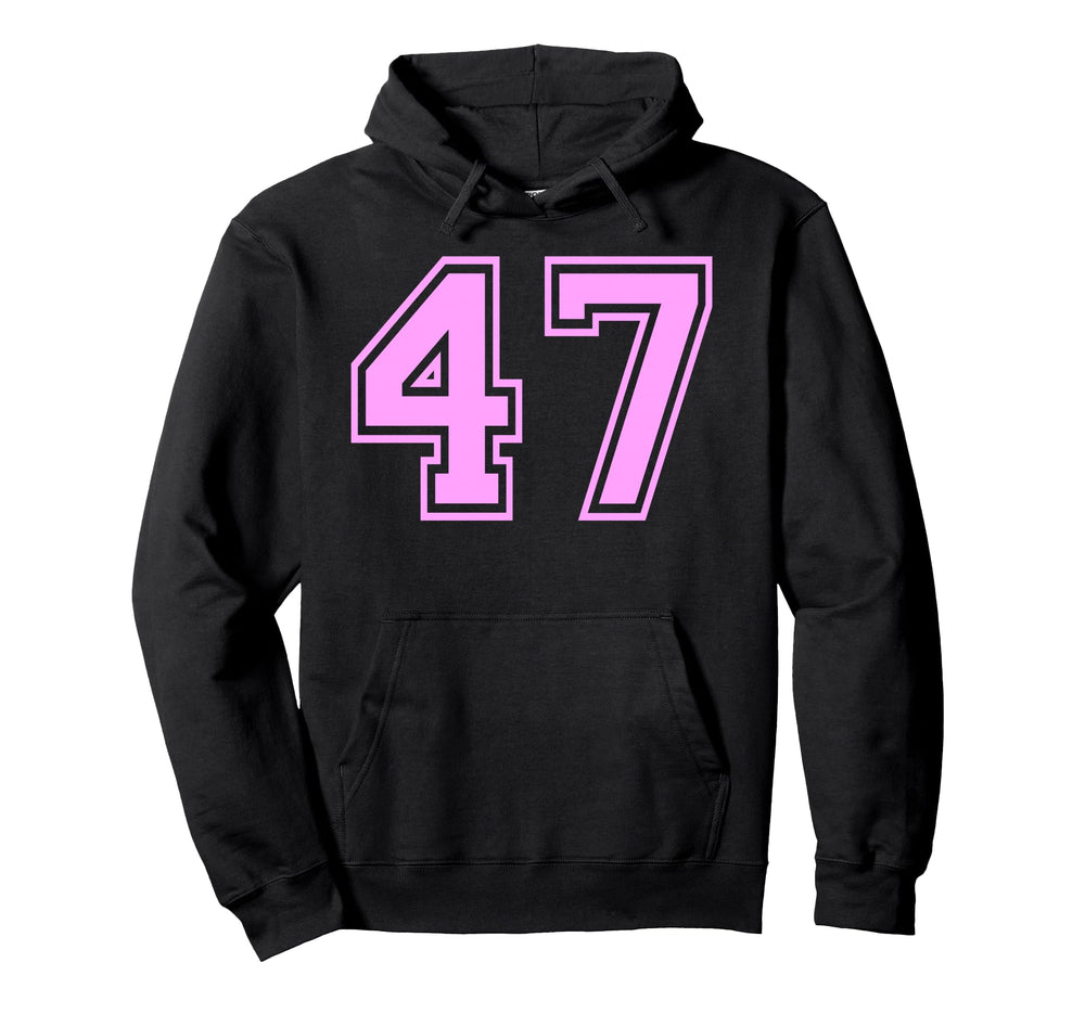 47 Number Forty Seven Sports Varsity Hoodie - Custom Art Print for Adults