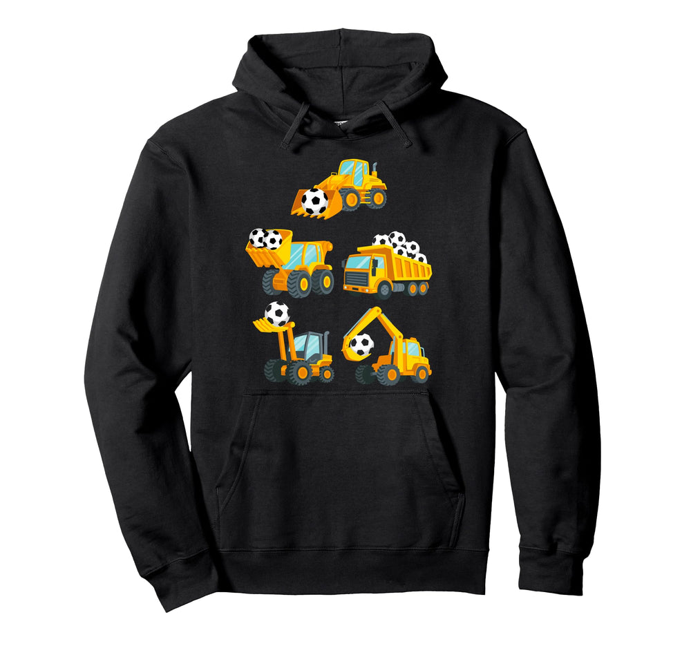 Construction Trucks Carrying Hoodie - Casual Everyday Wear for Adults