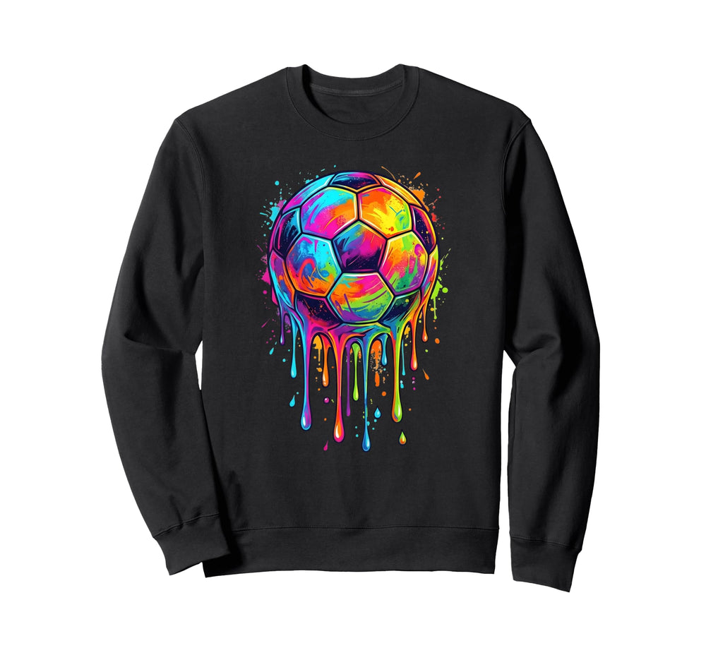 Dripping Soccer Drip Ice Cream Drip Sweatshirt - Trendy Graphic for Adults