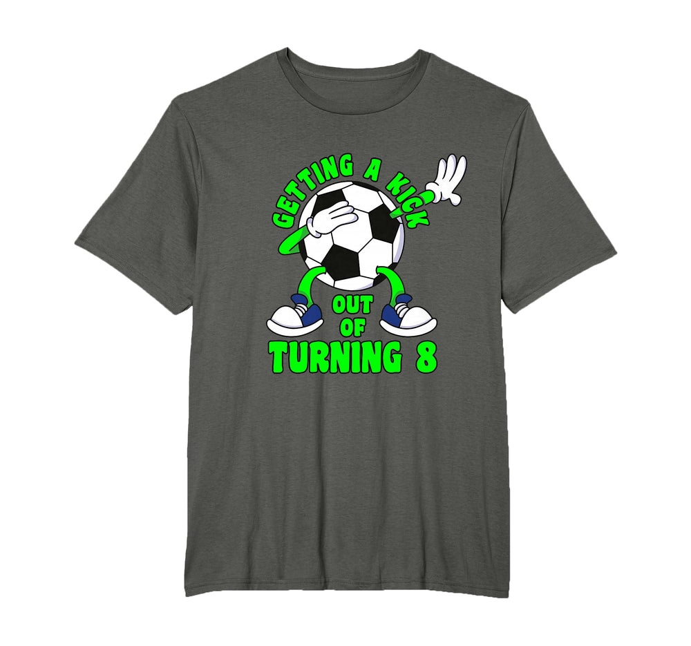 8 Year Old Happy 8Th Birthday Soccer 8Th T-Shirt - Custom Art Print Unisex