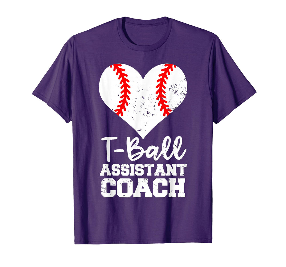 T Ball Assistant Coach Heart Funny T T-Shirt - Unique Graphic Men Women