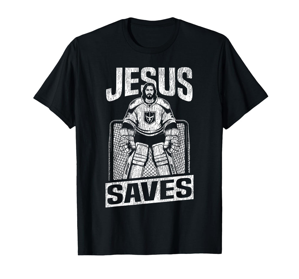 Ice Hockey Goalie Goalkeeper Jesus Jesus T-Shirt - Graphic Print Unisex
