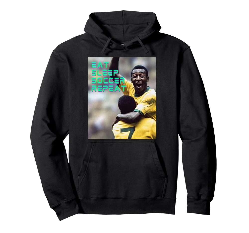 Eat Sleep Soccer Repeat Hoodie - Fun Novelty Design Men Women