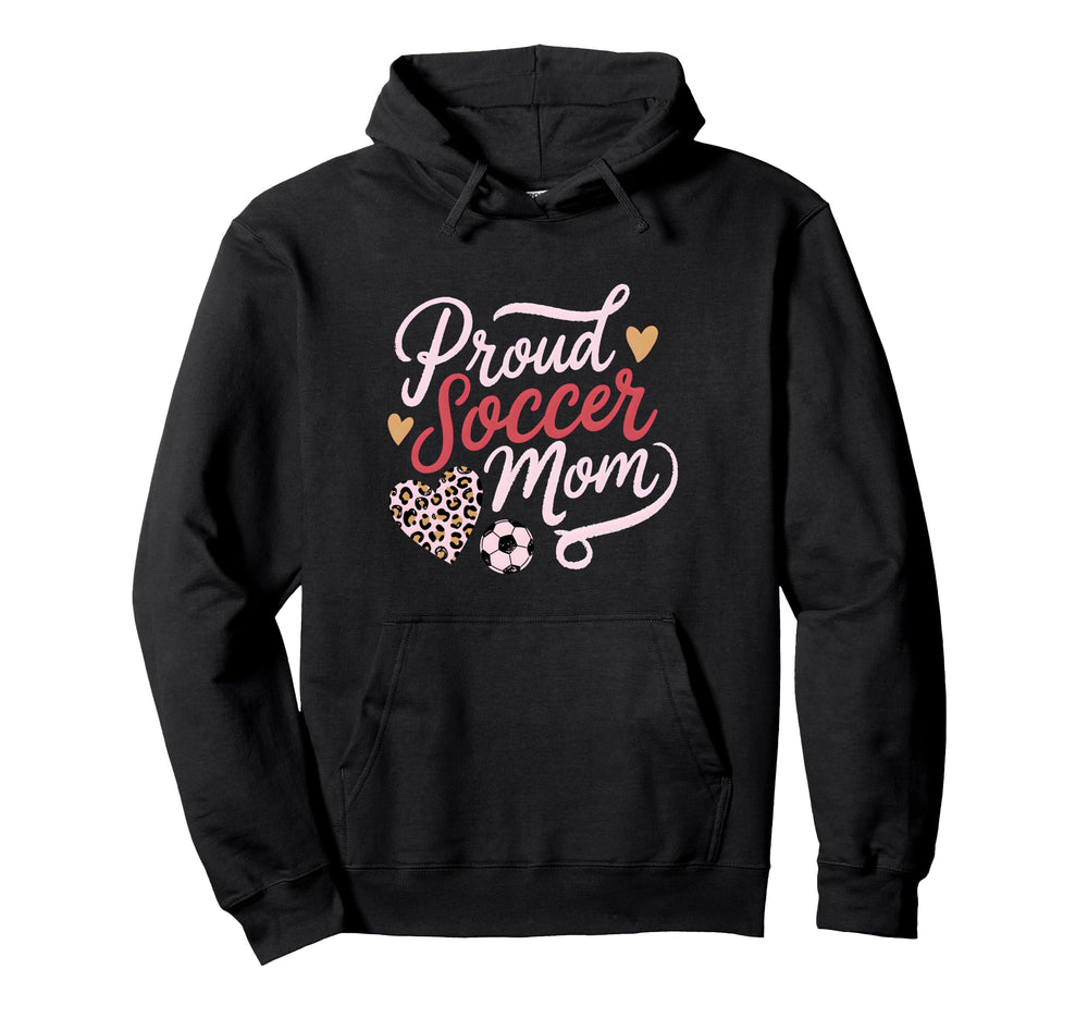 Proud Soccer Mom Leopard Family Hoodie - Graphic Print for Adults