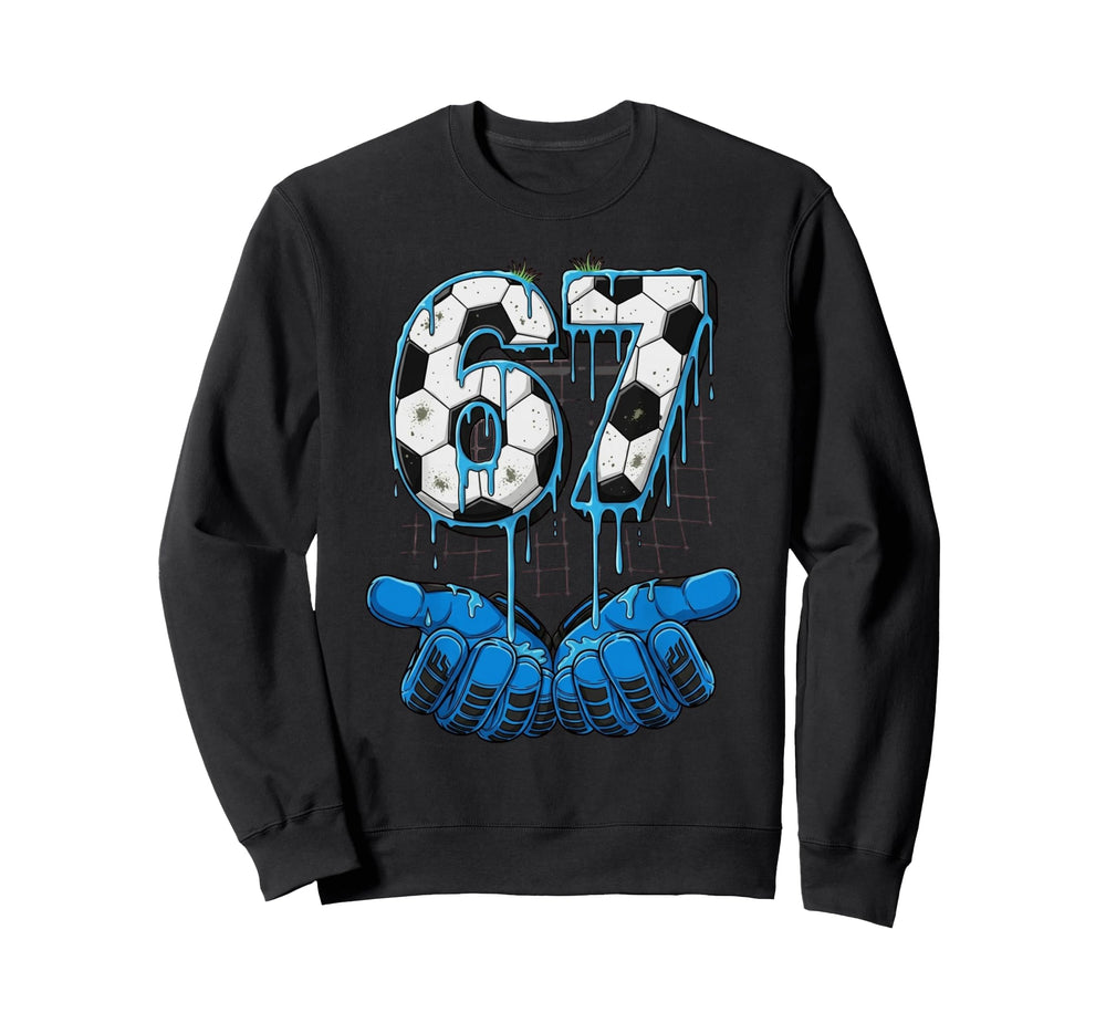 Soccer Number 67 Goalie Gloves Ball Sweatshirt - Graphic Print Unisex