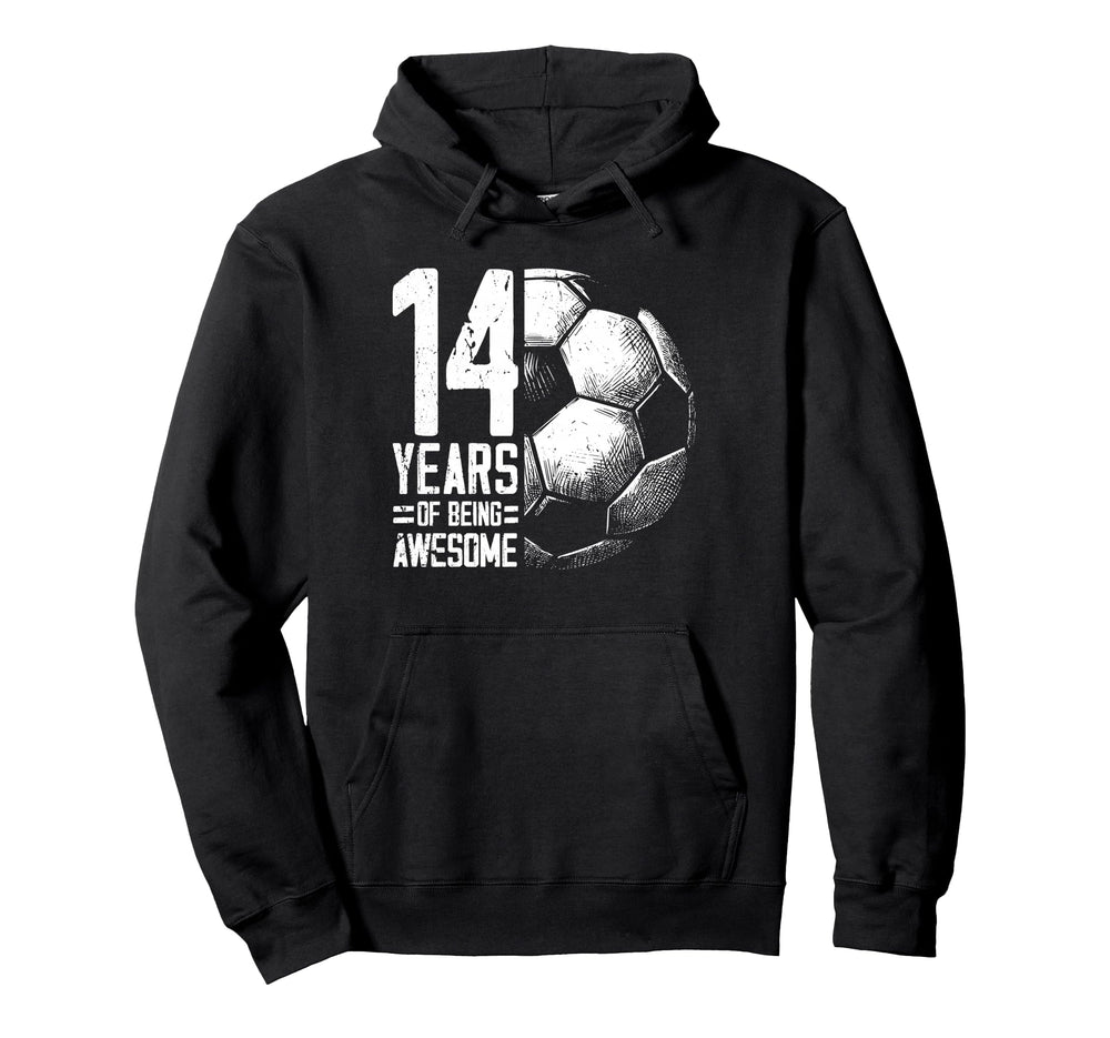 14Th Birthday Soccer Player Hoodie - Fun Novelty Design for Adults