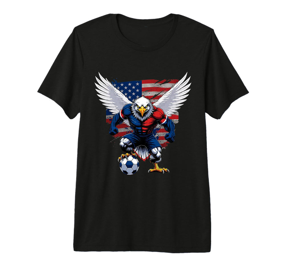 American Soccer Eagle Animal Art Fan T-Shirt - Minimalist Print for Adults