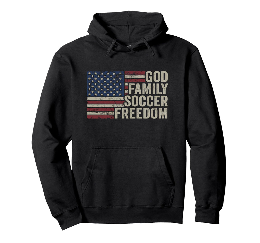 God Family Soccer Freedom Player Coach Hoodie - Trendy Graphic Men Women