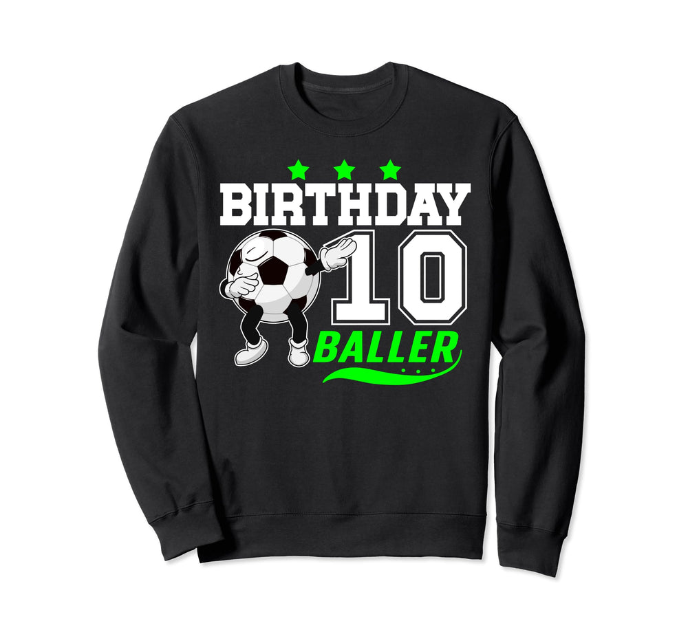 10Th Birthday Party Soccer Ten Sweatshirt - Casual Everyday Wear Men Women