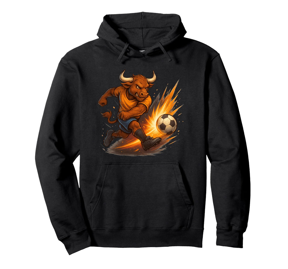 Soccer Bull Fierce Power Kick Hoodie - Aesthetic Graphic Men Women