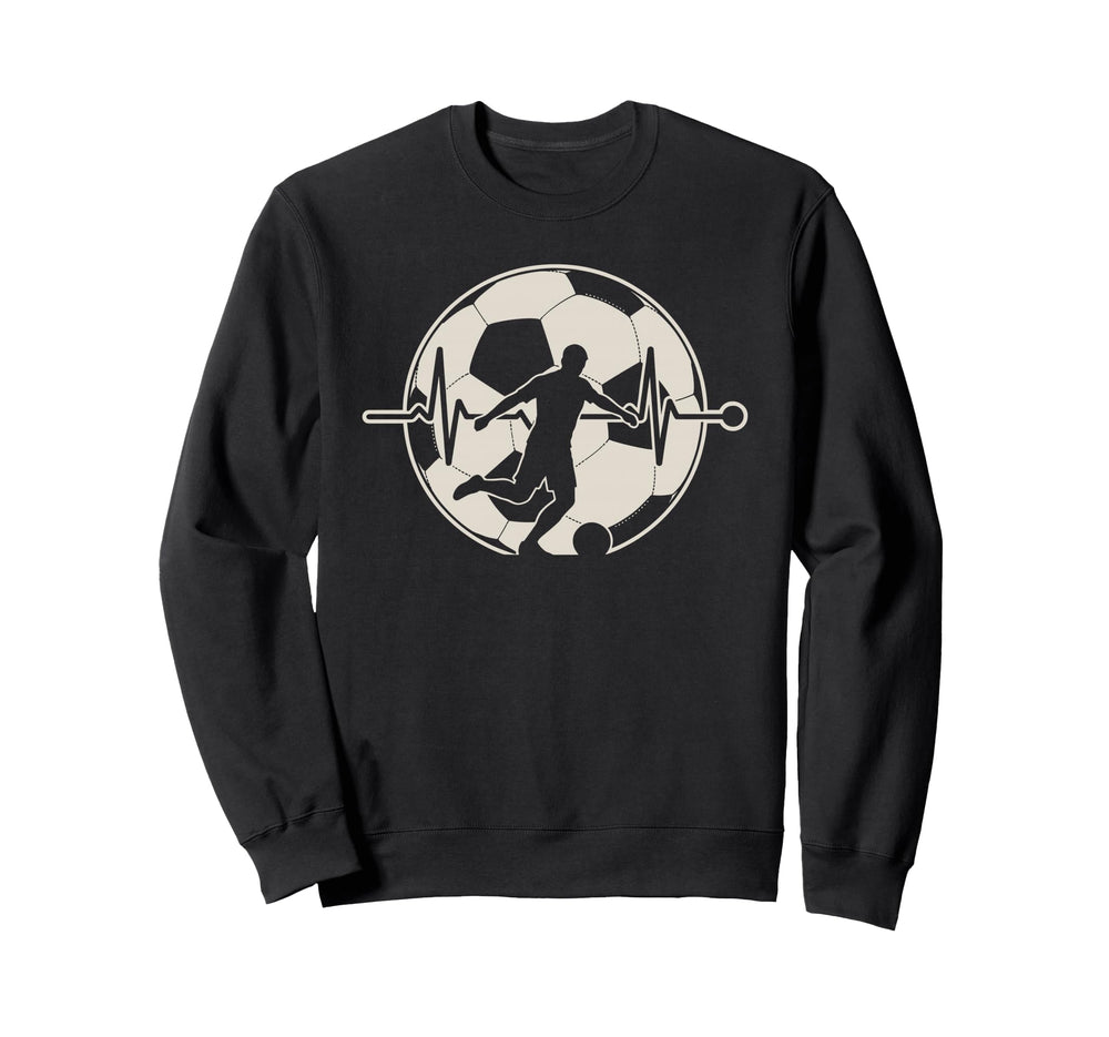 Heartbeat Football Soccer Sweatshirt - Casual Everyday Wear for Adults