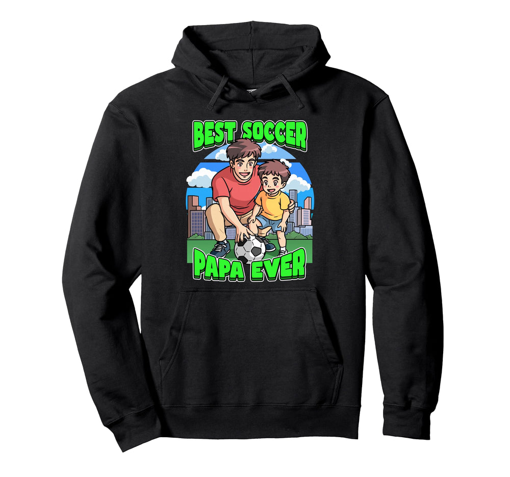 Best Soccer Papa Ever Celebrate Hoodie - Minimalist Print for Adults