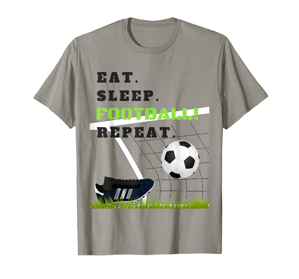 Eat Sleep Football Repeat Footballer T-Shirt - Graphic Print Men Women
