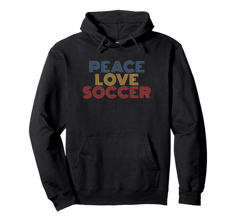 Peace Love Soccer 70S Hoodie - Aesthetic Graphic for Adults