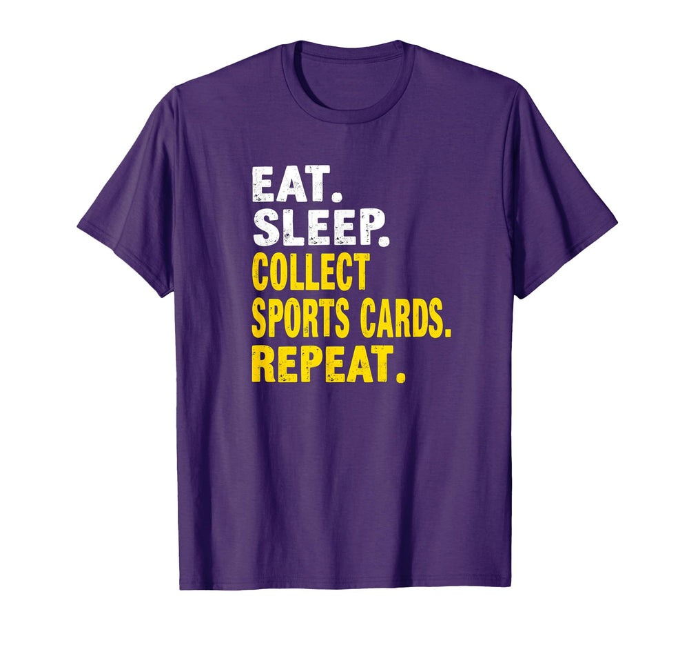 Eat Sleep Collect Sports Cards Repeat T-Shirt - Minimalist Print for Adults