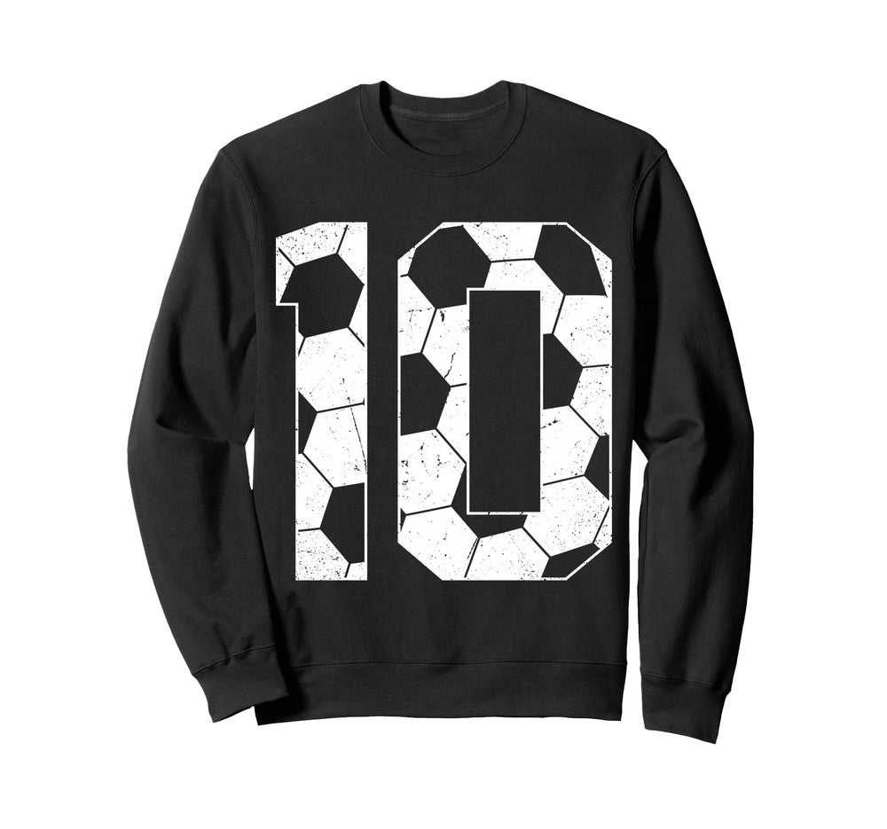 10Th Birthday Soccer Player Sweatshirt - Aesthetic Graphic for Adults