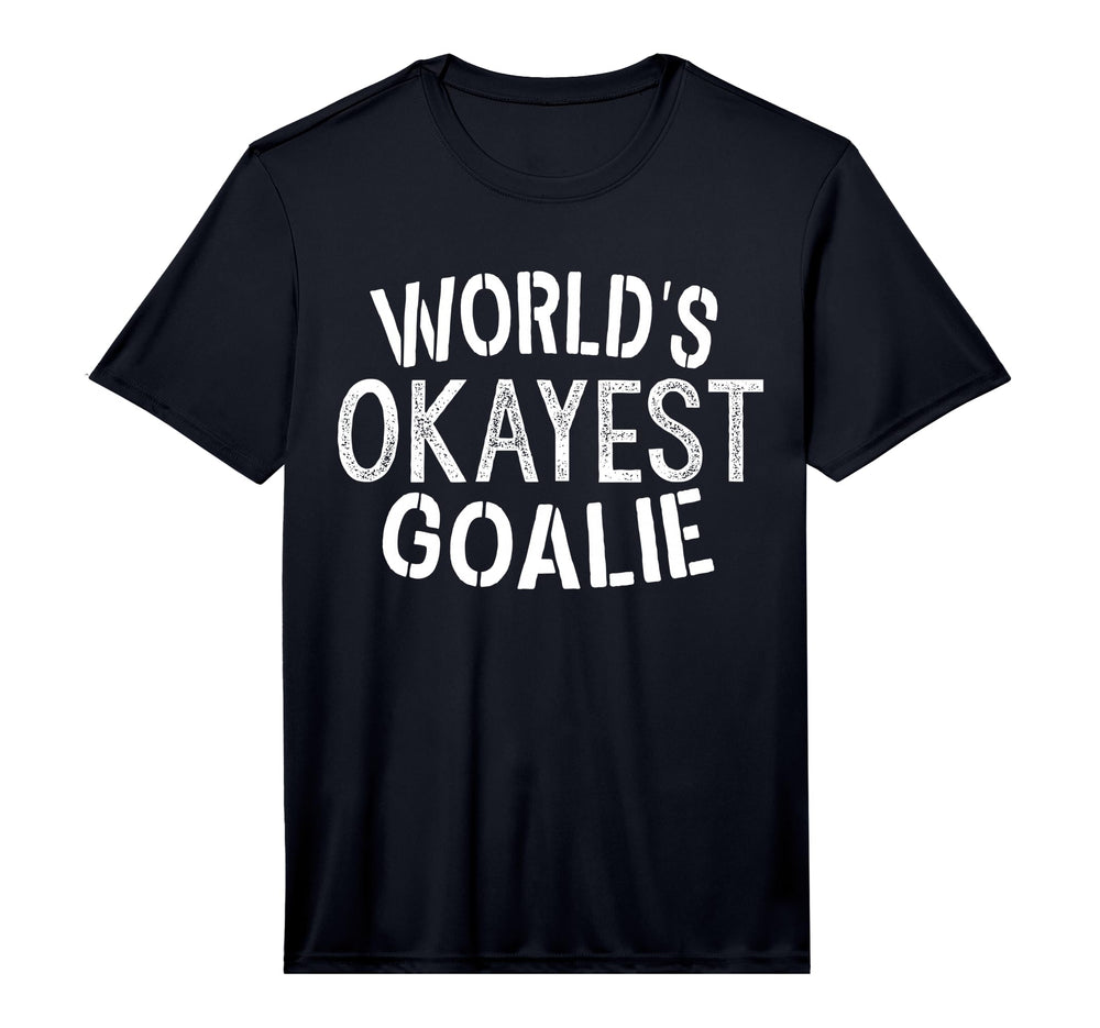 Worlds Okayest Goalie Soccer Ice T-Shirt - Casual Everyday Wear for Adults