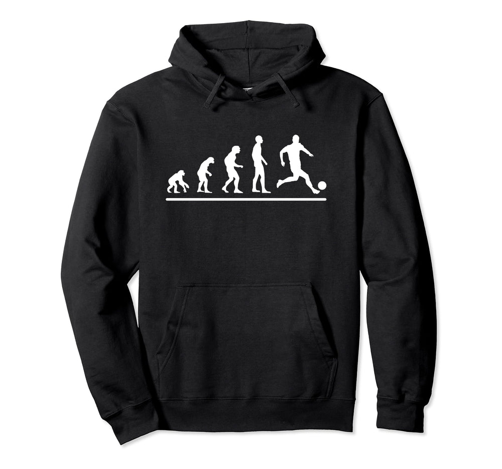 Soccer Player Evolution Funny Soccer Hoodie - Trendy Graphic for Adults