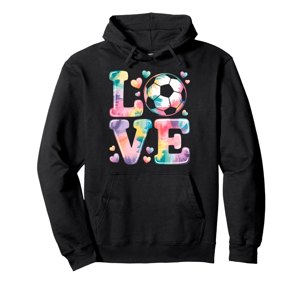 I Love Soccer Goalie Player Fan Game Day Tie Hoodie - Graphic Print Unisex