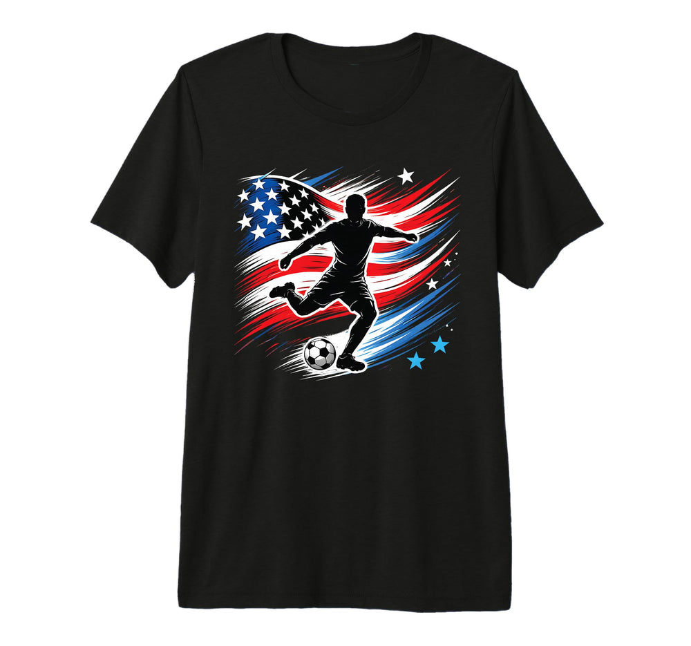 Usa Patriotic Soccer Lover Dad Coach T-Shirt - Novelty Apparel Unisex