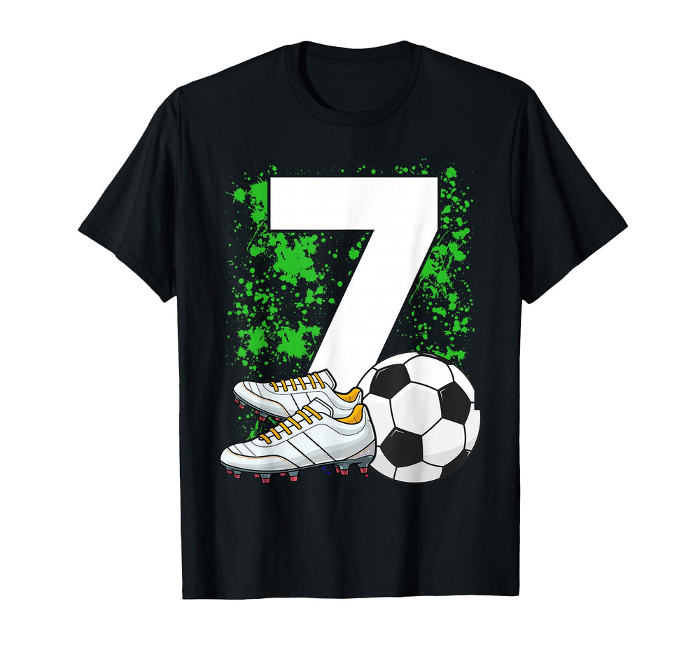 7Th Birthday 7 Years Soccer T-Shirt - Fun Novelty Design Men Women