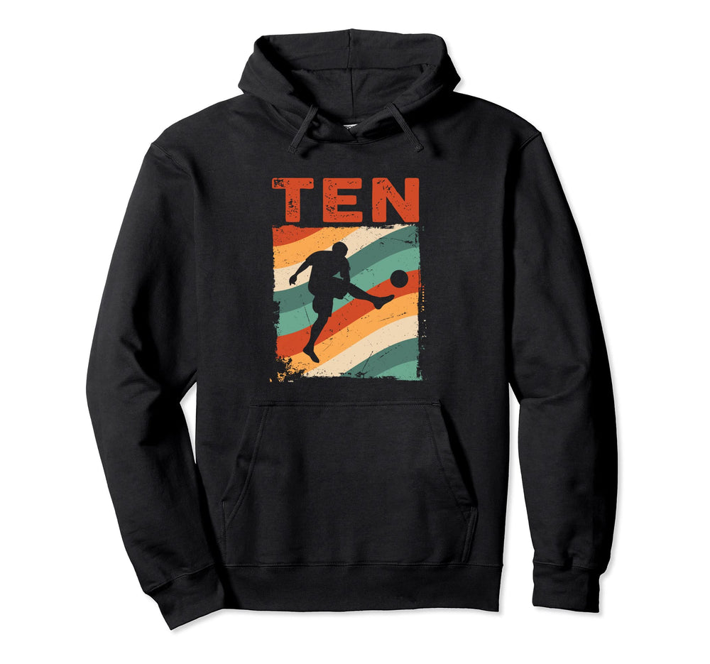 10Th Birthday Soccer 10 Years Old Hoodie - Custom Art Print for Adults