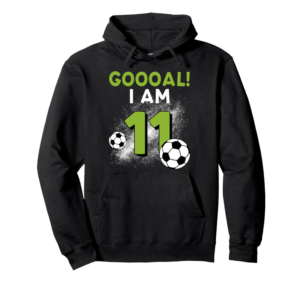 11Th Birthday Soccer Theme 11Year Old B Hoodie - Graphic Print for Adults