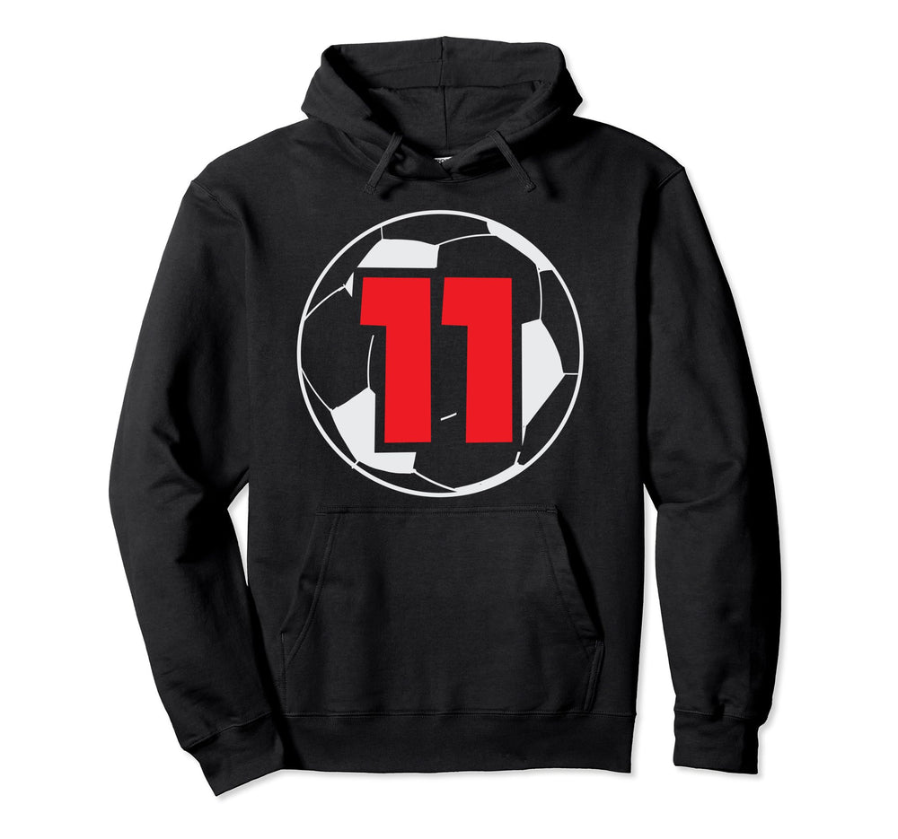 11Th Birthday 11 Years Soccer Football Hoodie - Minimalist Print Men Women