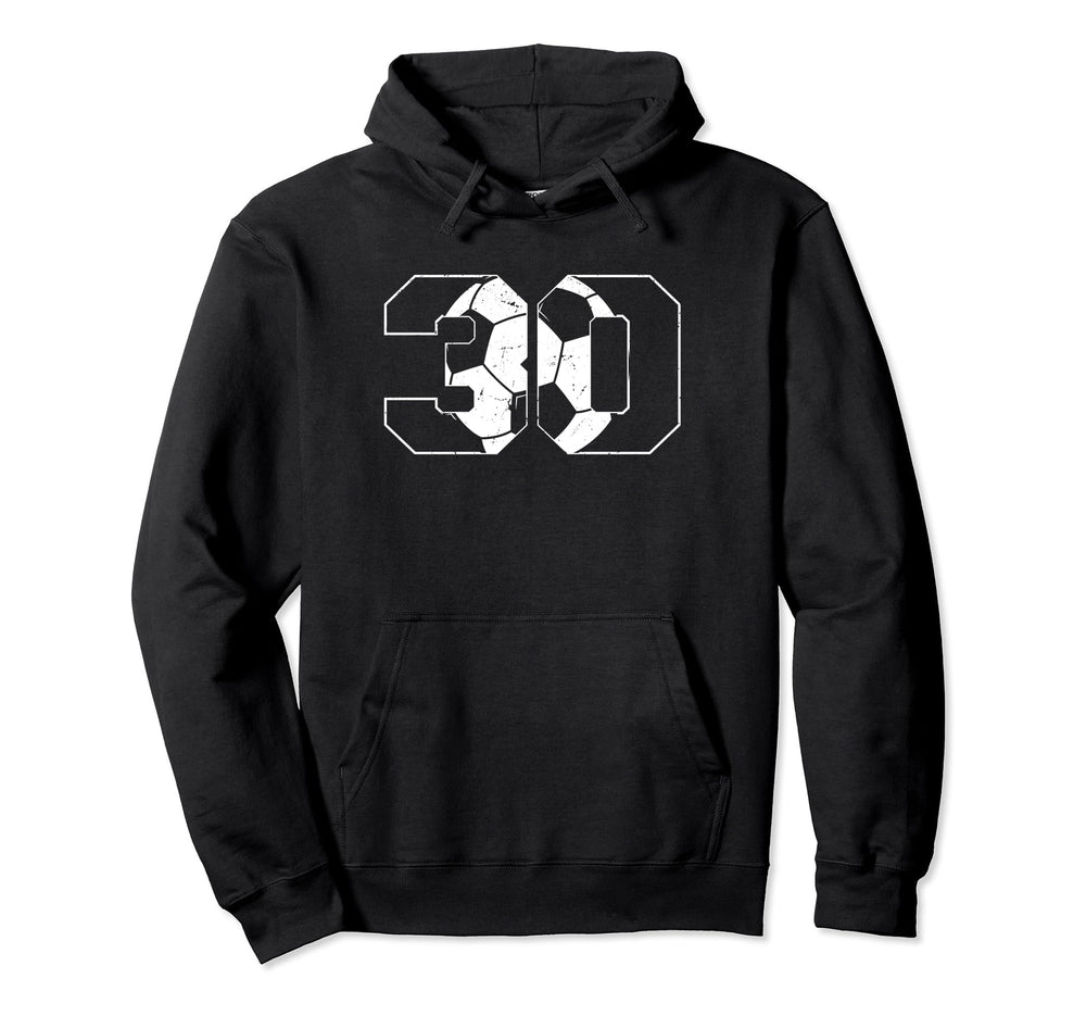 30Th Birthday Soccer Player Football Hoodie - Minimalist Print for Adults