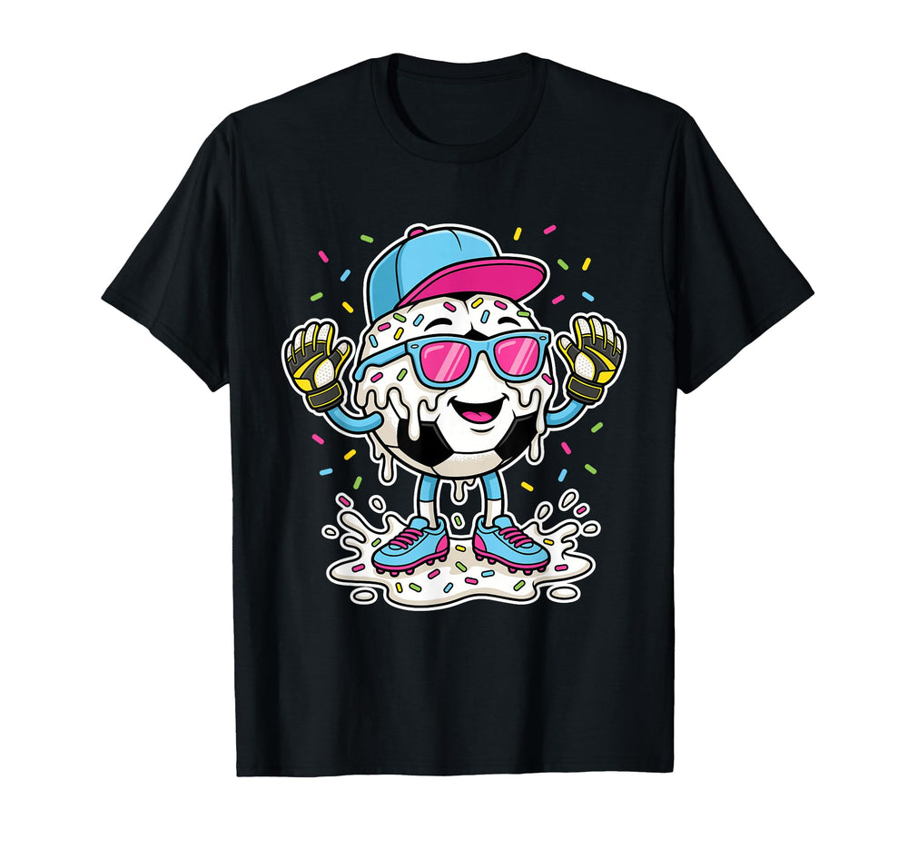 Soccer Ball Melting Ice Cream Drip Goalie T-Shirt - Unique Graphic Unisex