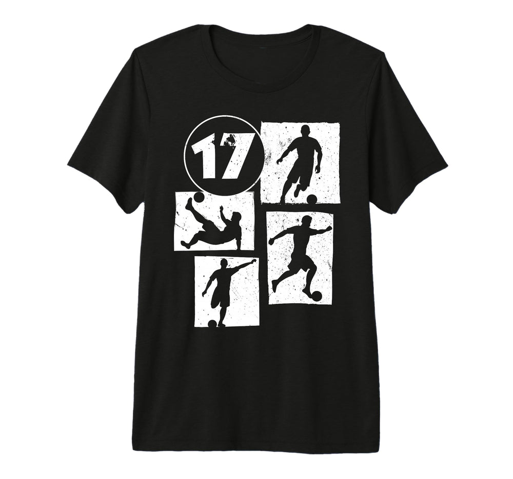 17Th Birthday Soccer Player Football T-Shirt - Custom Art Print for Adults
