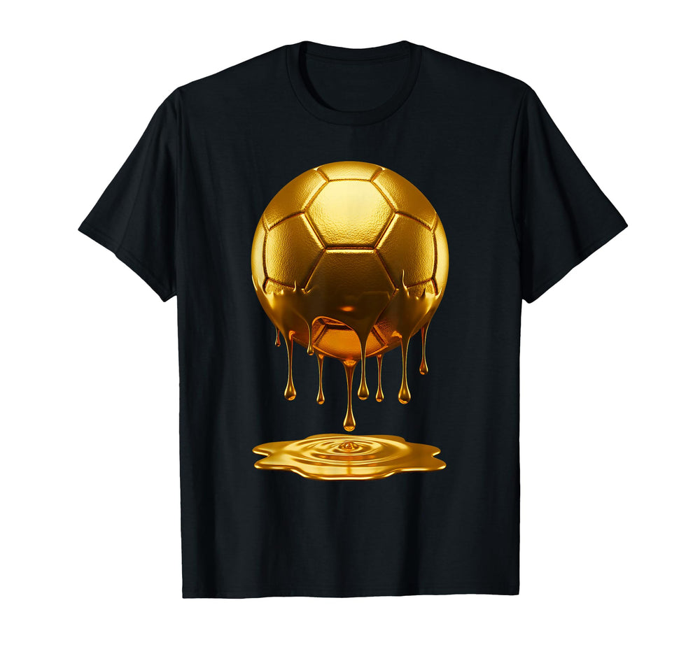 Soccer Dripping Drip Gold Sport T-Shirt - Novelty Apparel for Adults