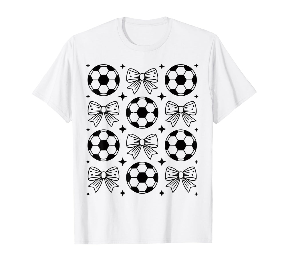 Groovy Soccer Coquette Bow Soccer T-Shirt - Streetwear Style Men Women