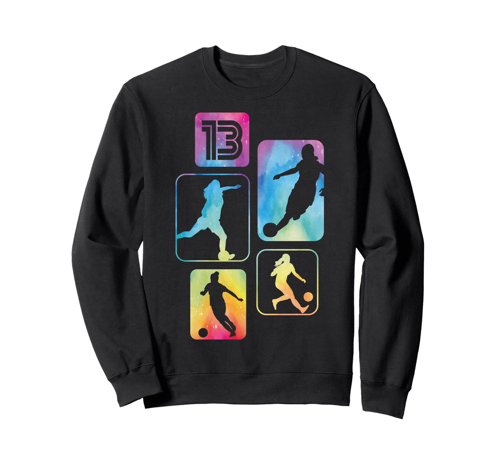 13Th Birthday Soccer Player Football Sweatshirt - Custom Art Print Unisex