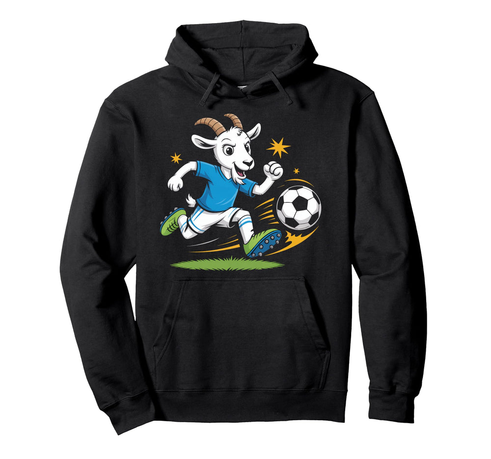 Football Goat Striker Cartoon Soccer Player Hoodie - Unique Graphic Unisex