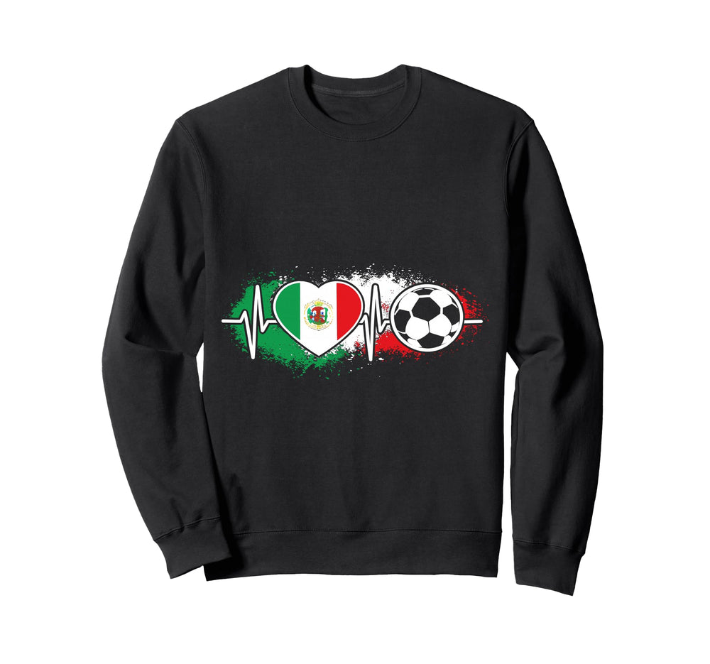 Mexico Soccer Heartbeat Mexican Flag Sweatshirt - Trendy Graphic Men Women
