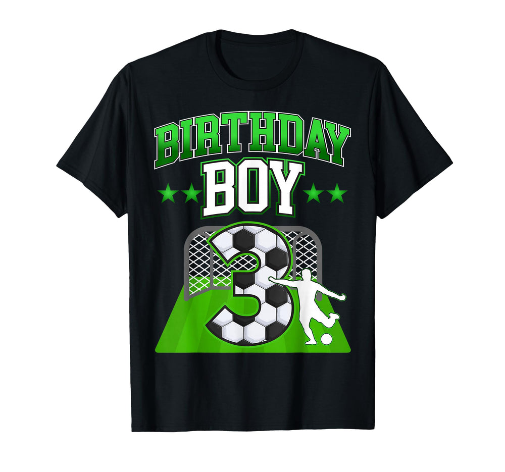 Soccer Themed Birthday Outfit 3 Year T-Shirt - Streetwear Style for Adults