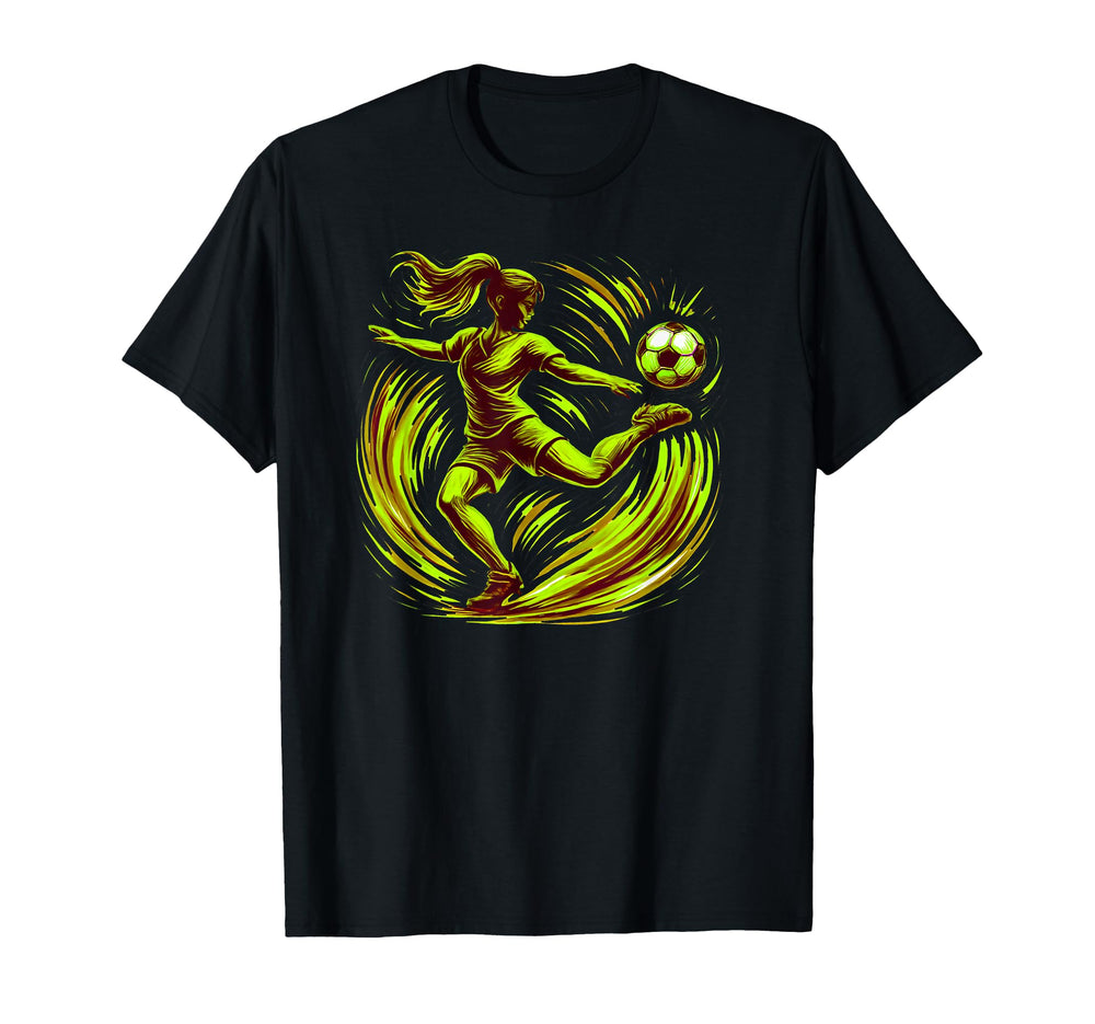 Womens Soccer Power Kick Forward T-Shirt - Trendy Graphic for Adults