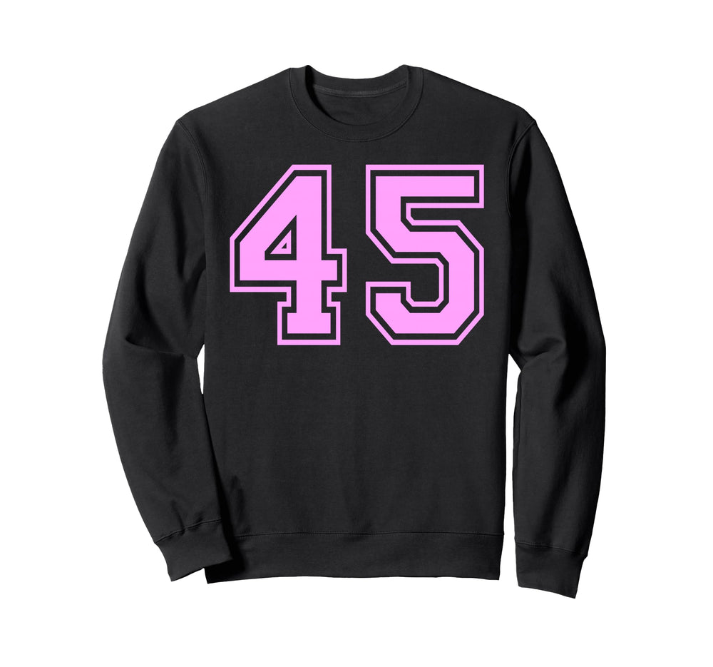 45 Number Forty Five Sports Sweatshirt - Custom Art Print Men Women