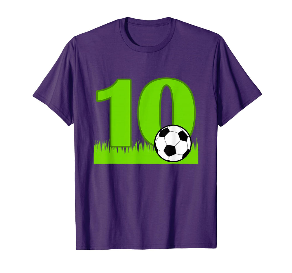 10Th Birthday Soccer 10 Years Old T-Shirt - Graphic Print for Adults