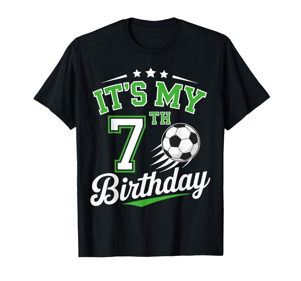 Its My 7Th Birthday Soccer 7 Years T-Shirt - Novelty Apparel for Adults