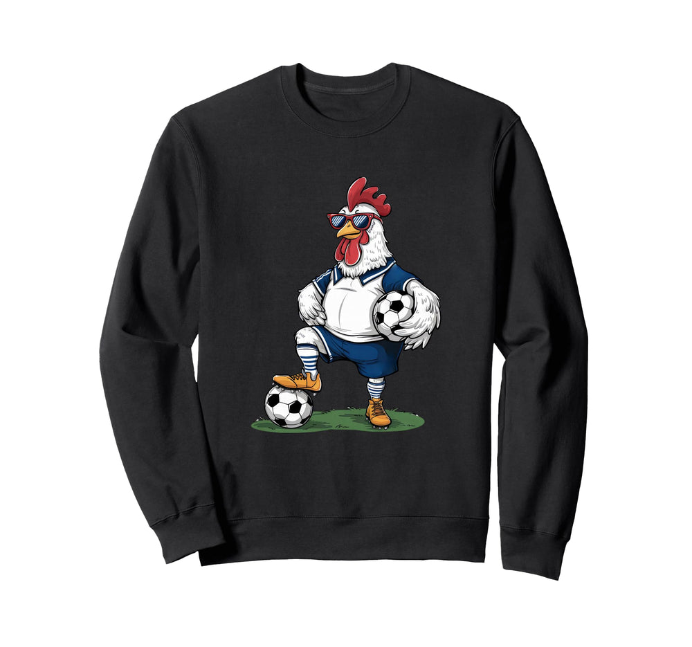 Funny Soccer Chicken Cartoon Sweatshirt - Custom Art Print Men Women
