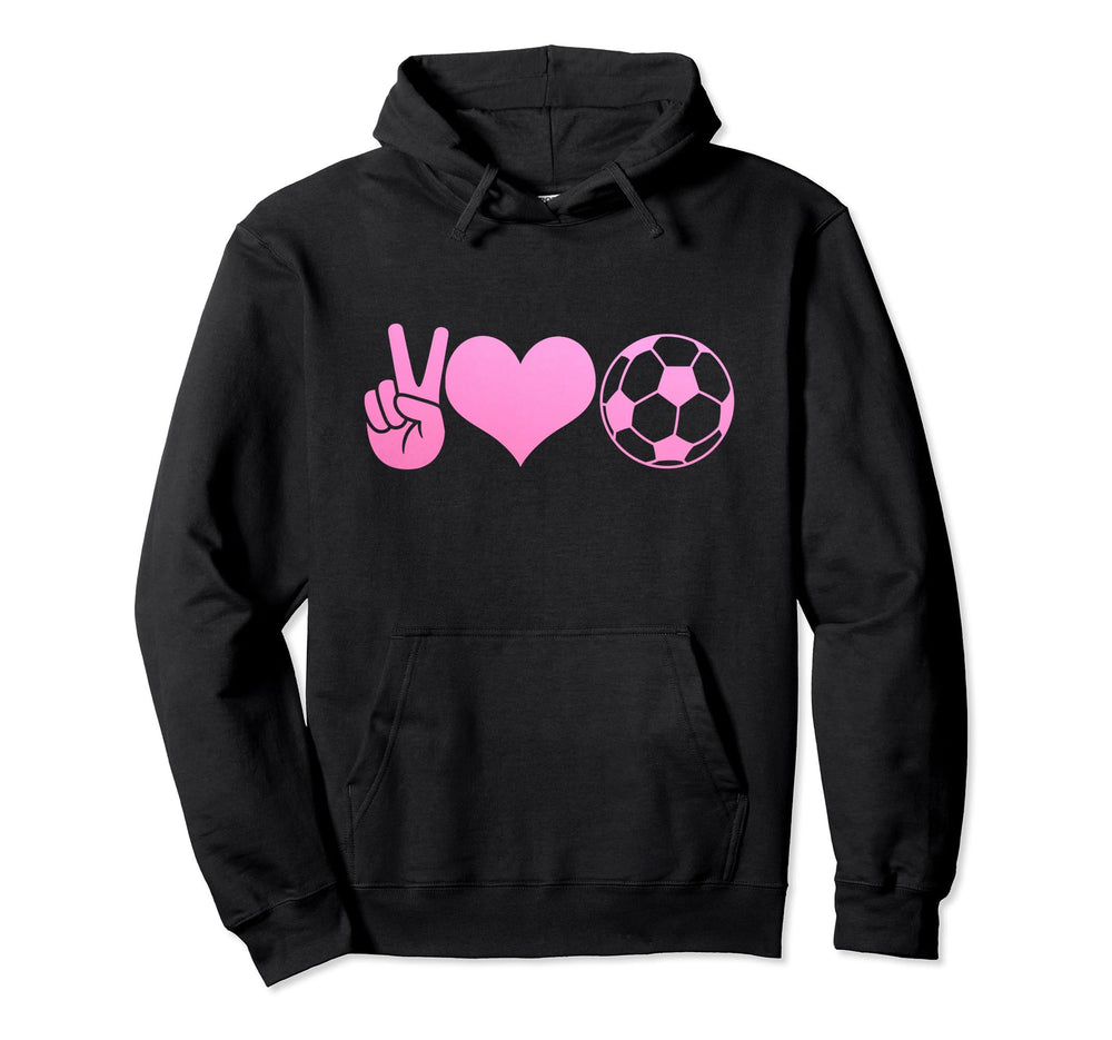 Soccer Peace Love Soccer Player Hoodie - Custom Art Print Unisex
